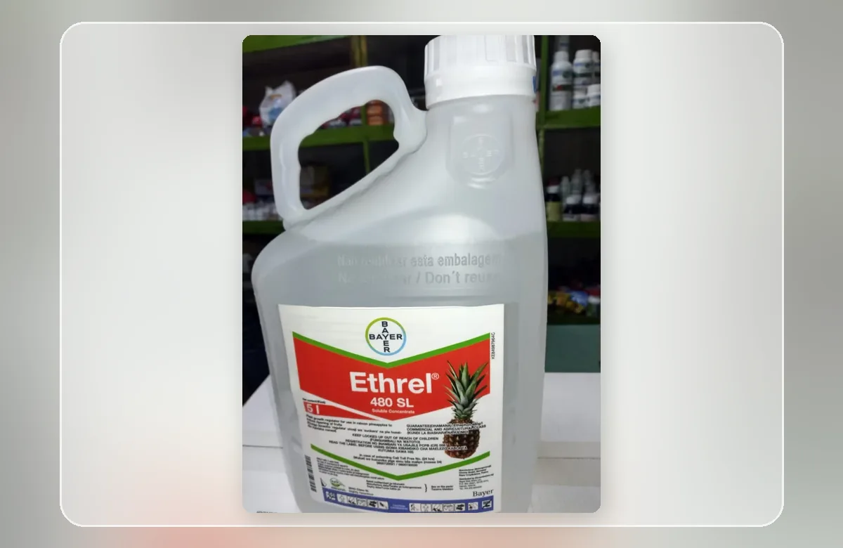 Client-provided photograph of an Ethephon product container